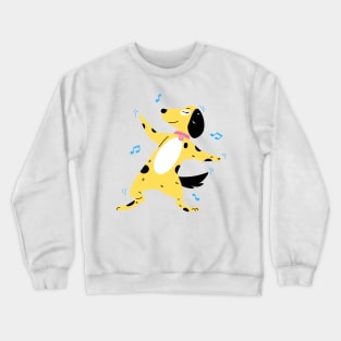 dancing brown dog design Crewneck Sweatshirt